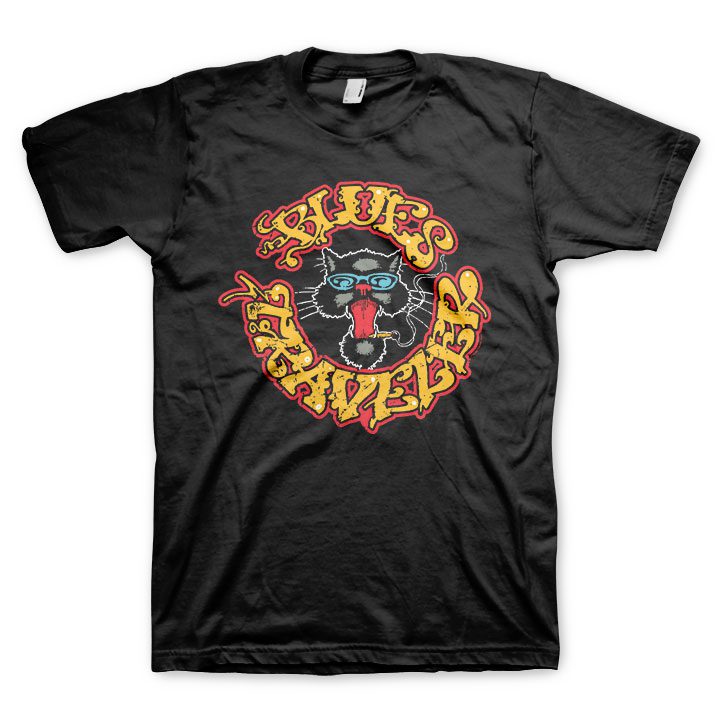 BLUES TRAVELER Powerful T-Shirt, Circle Cat