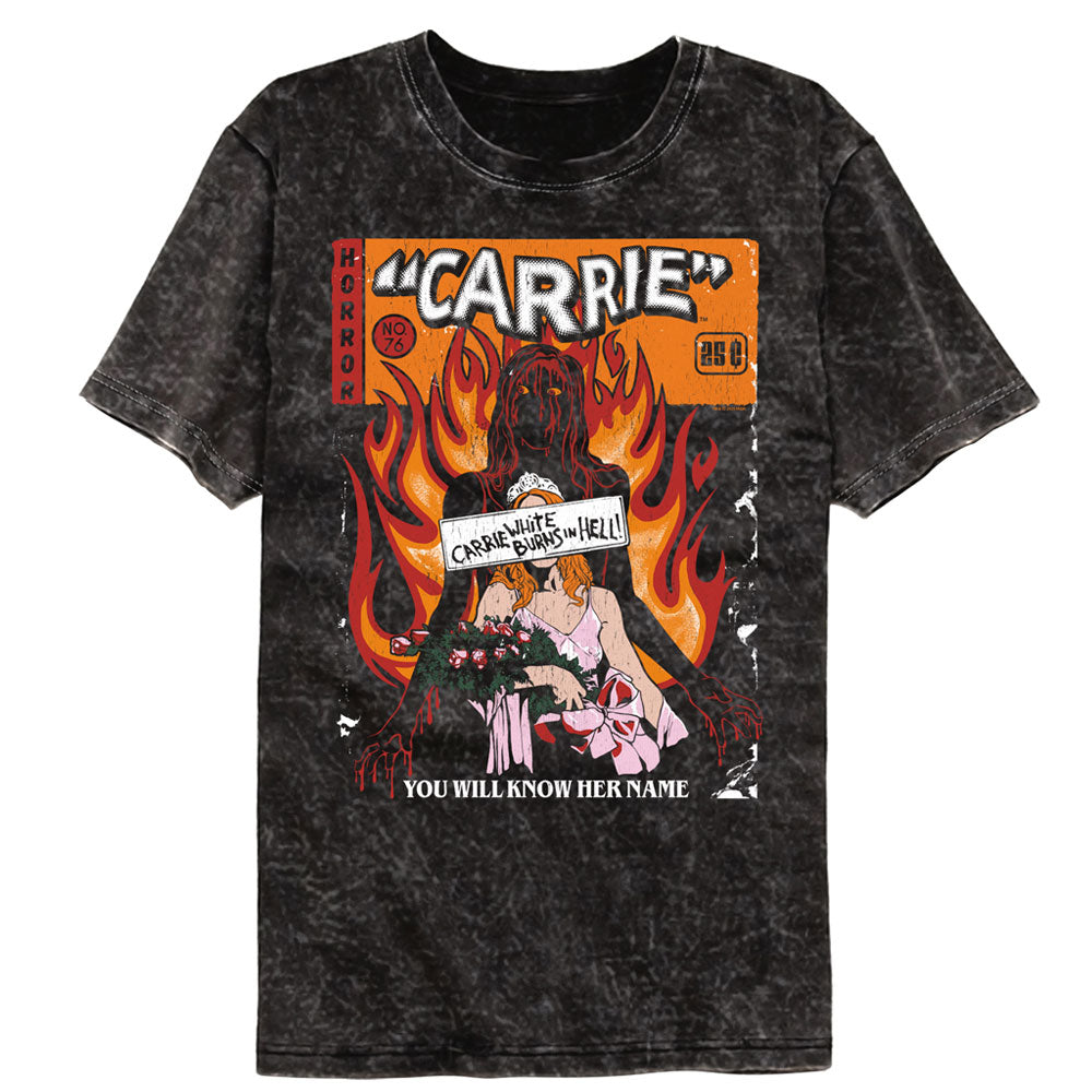 CARRIE Mineral Wash T-Shirt, FLAMING COVER