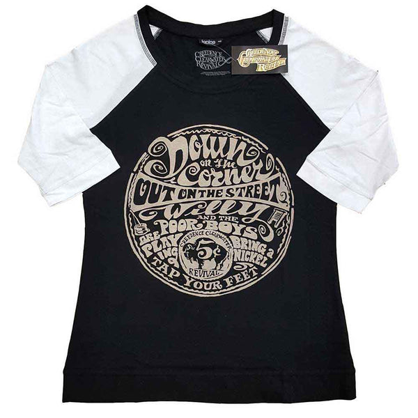 CREEDENCE CLEARWATER REVIVAL Attractive Raglan, Down On The Corner