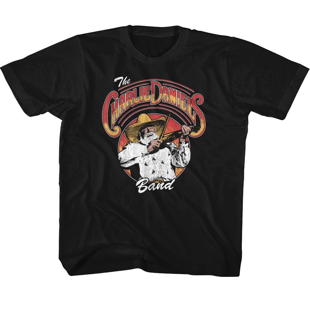 CHARLIE DANIELS BAND Eye-Catching T-Shirt, CDB LOGO AND FIDDLIN