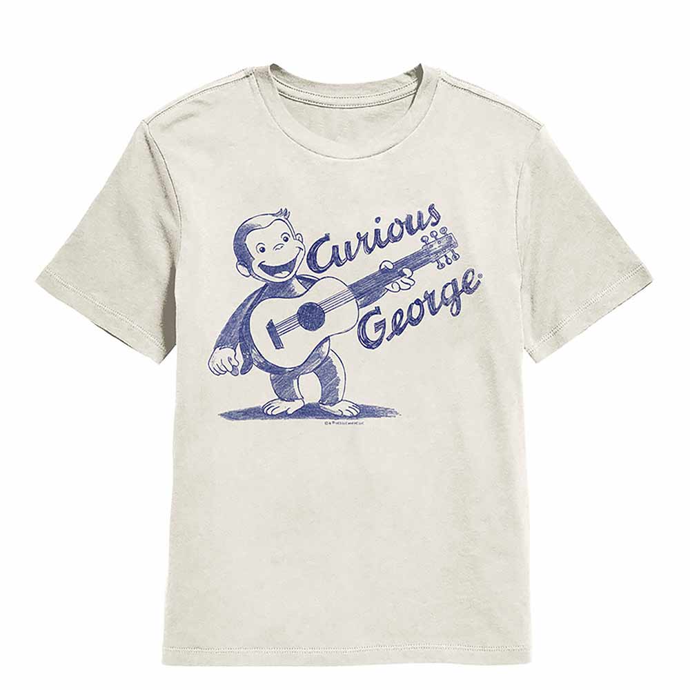 Curious George With Guitar Kids T-Shirt