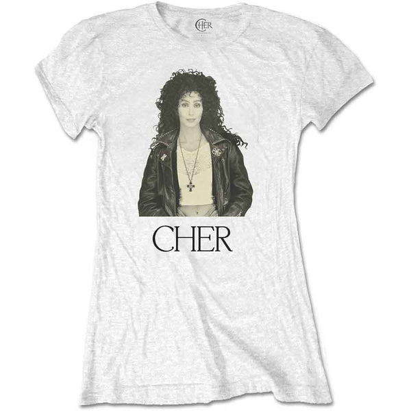 CHER Attractive T-Shirt, Leather Jacket