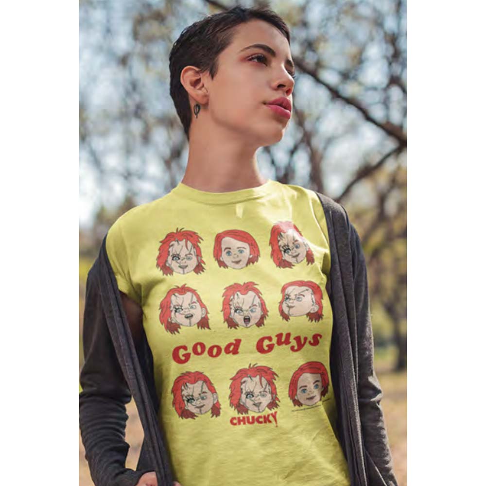 CHUCKY Eye-Catching T-Shirt, GOOD GUYS FACES