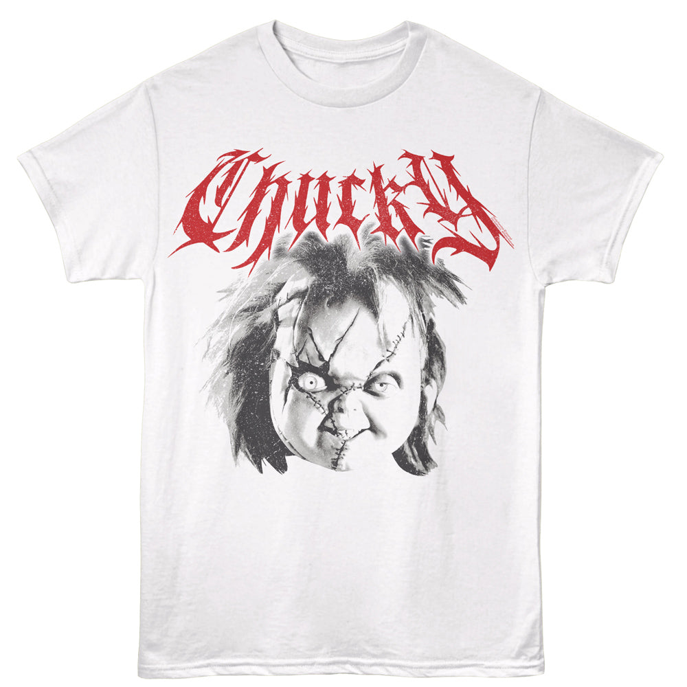 White t-shirt with a graphic of a character&