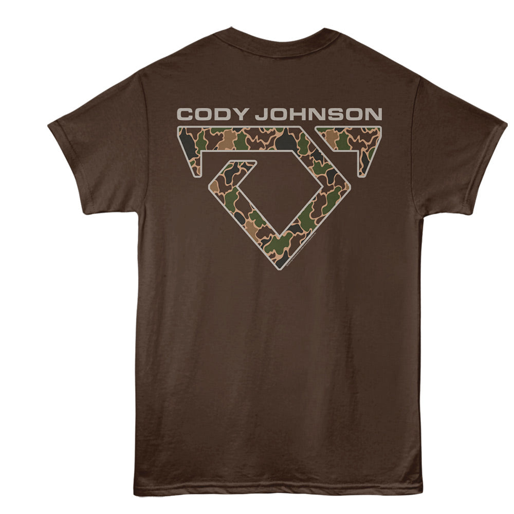 CODY JOHNSON Eye-Catching T-Shirt, CAMO LOGO