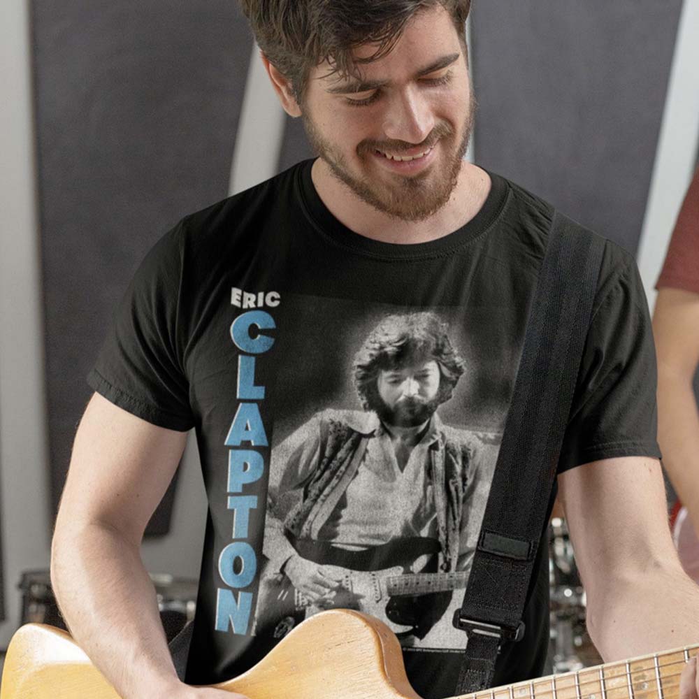 ERIC CLAPTON Eye-Catching T-Shirt, BW Photo