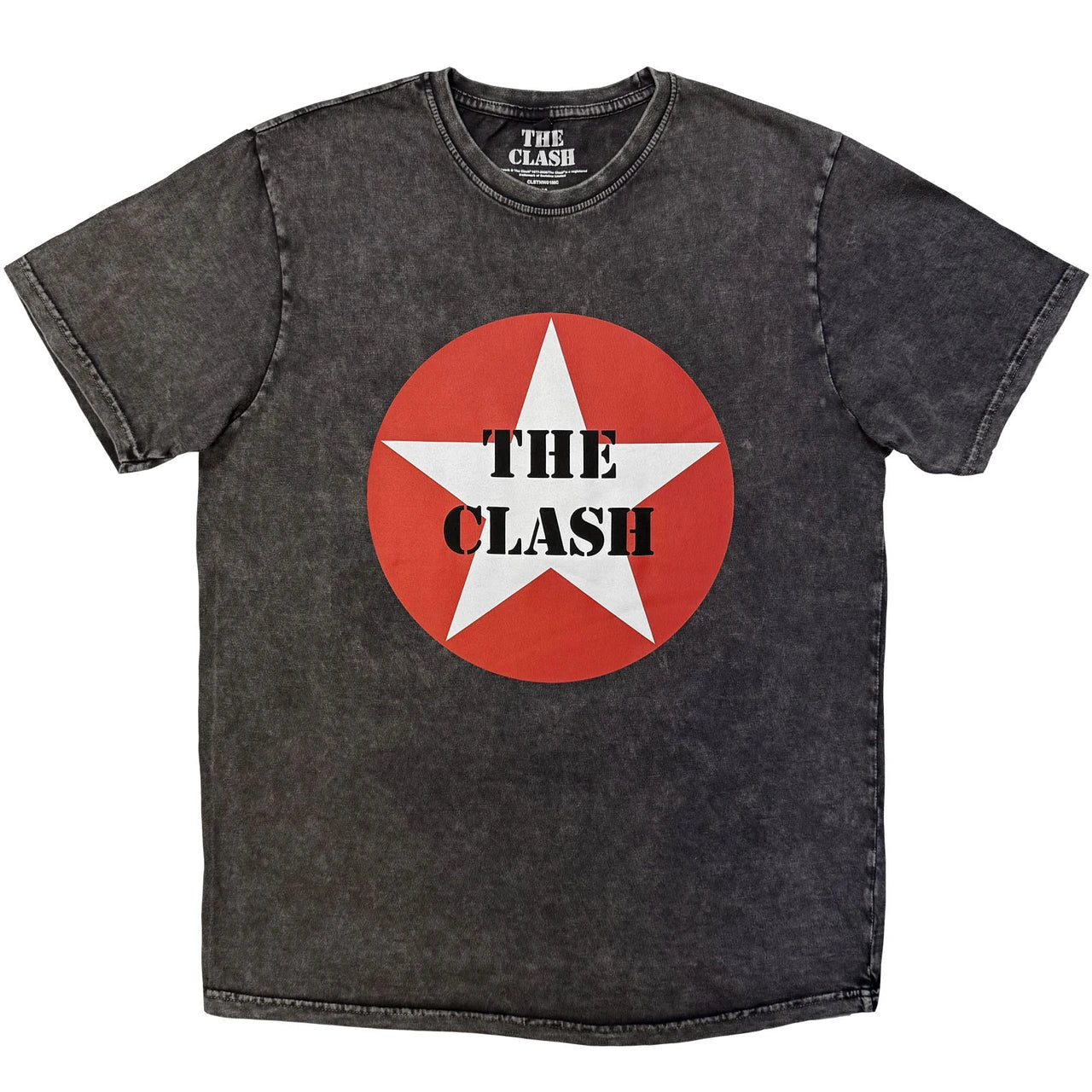 THE CLASH Stone Wash T-Shirt, Star Badge