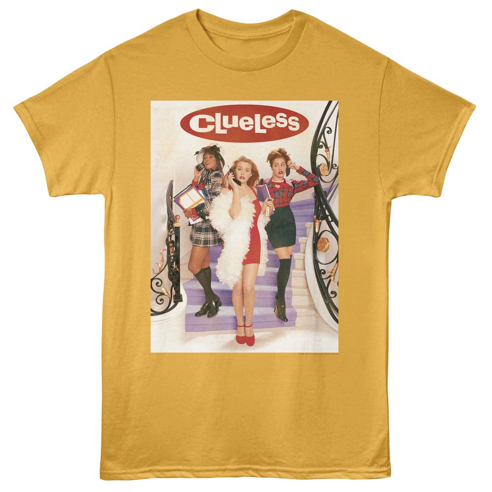 CLUELESS Eye-Catching T-Shirt, STAIRCASE POSTER W LOGO