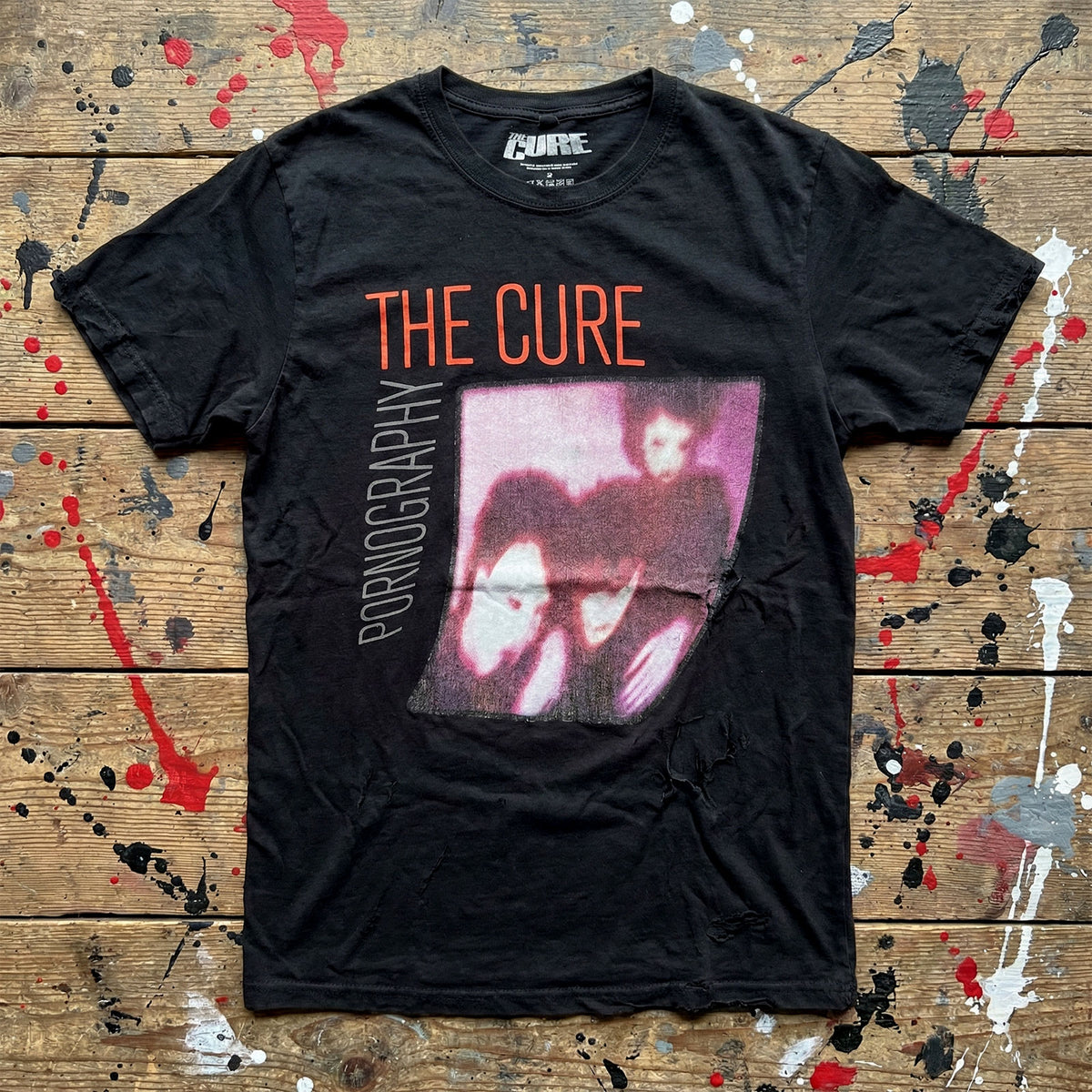 THE CURE Carbon T-Shirt, Pornography Photo Warped
