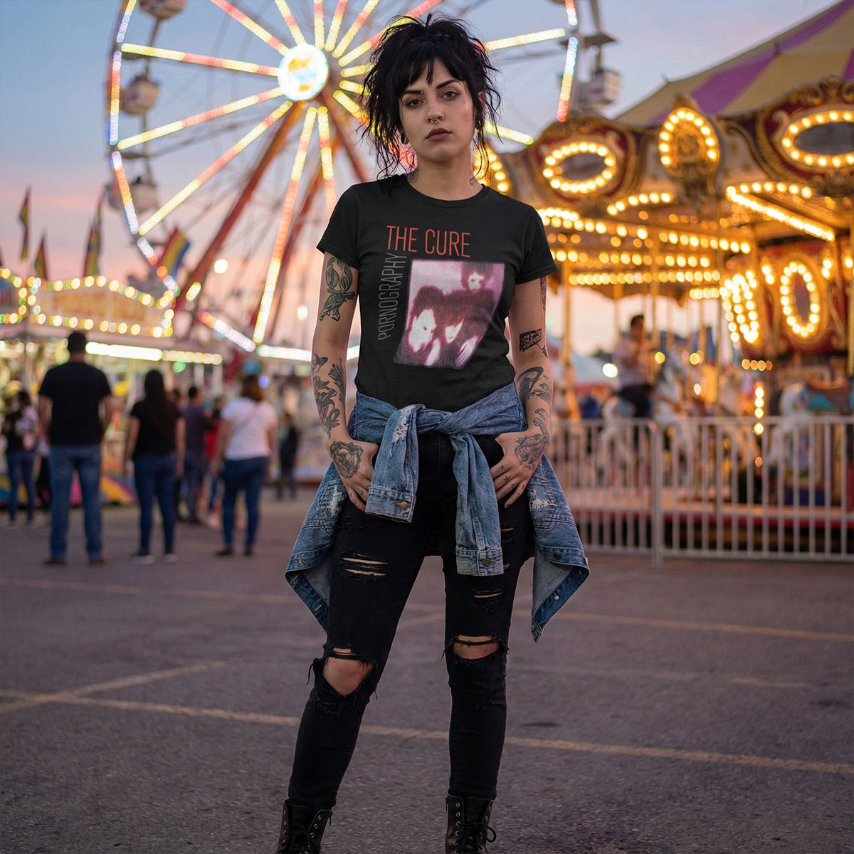 THE CURE Carbon T-Shirt, Pornography Photo Warped