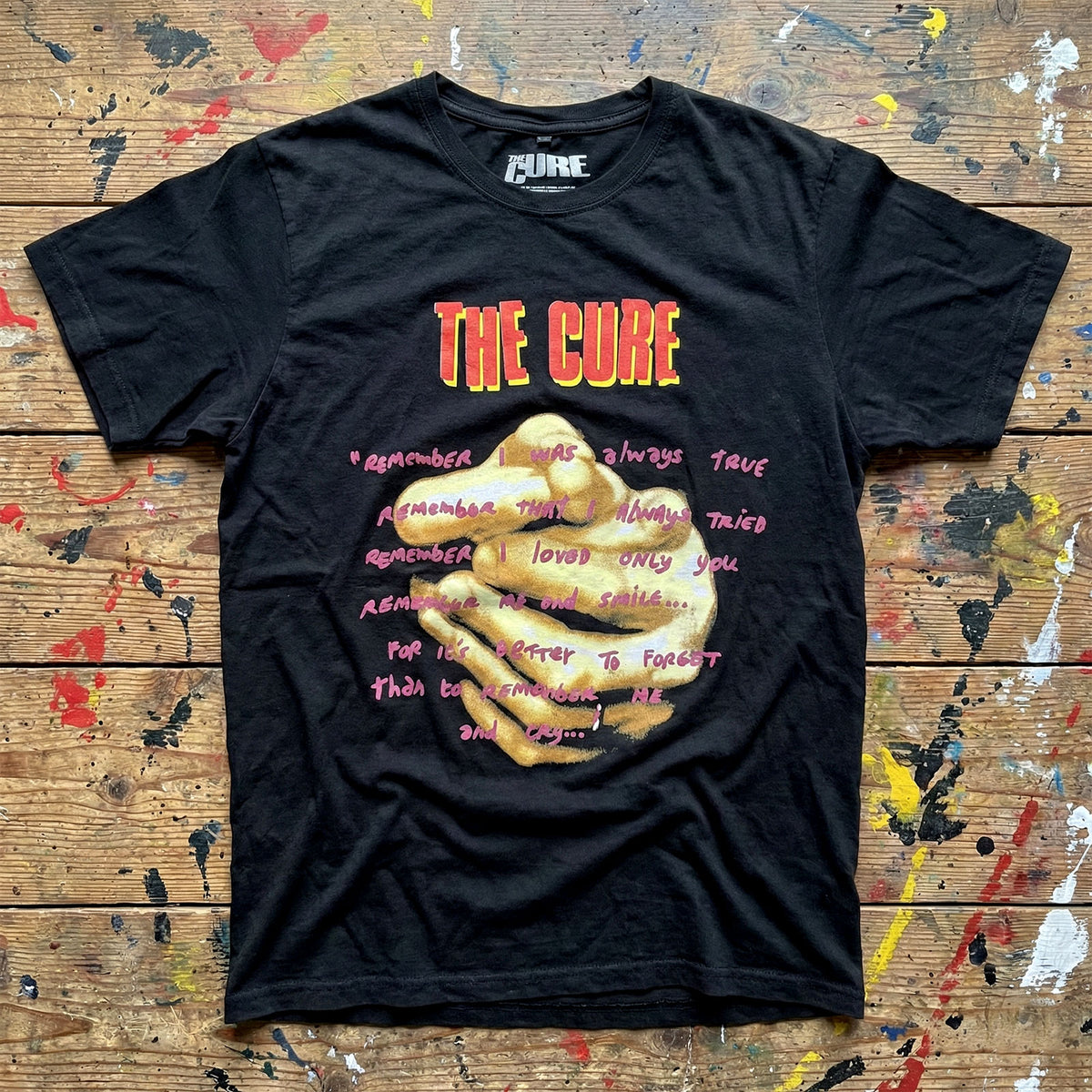 THE CURE Carbon T-Shirt, Praying Hands Treasure Lyric