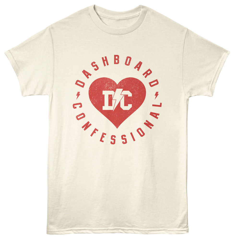 DASHBOARD CONFESSIONAL Eye-Catching T-Shirt, LIGHTNING BOLT HEART