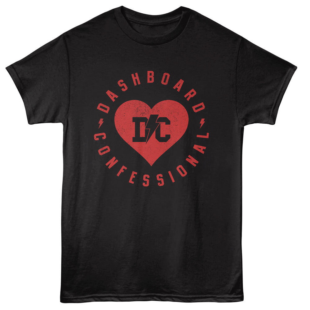 DASHBOARD CONFESSIONAL Eye-Catching T-Shirt, LIGHTNING BOLT HEART