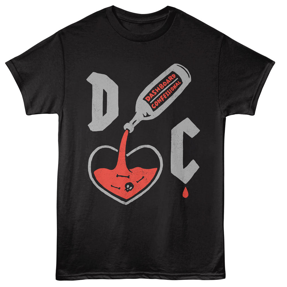 DASHBOARD CONFESSIONAL Eye-Catching T-Shirt, LIQUID HEART