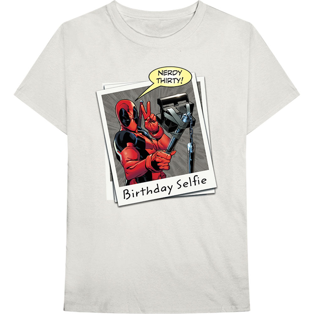 MARVEL COMICS Attractive T-shirt, Deadpool Birthday Selfie