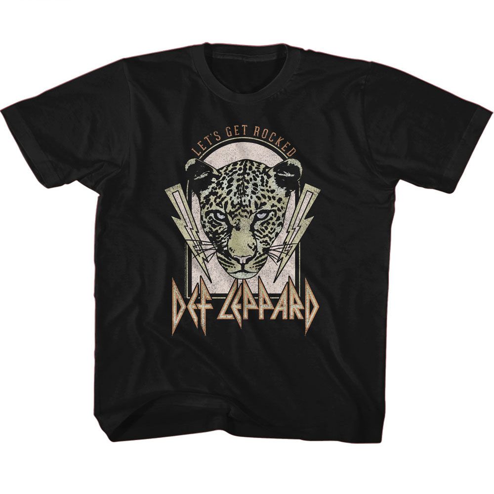 DEF LEPPARD Eye-Catching T-Shirt, DEF LEPPARD LIGHTNING BOLTS LETS GET ROCKED