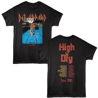 DEF LEPPARD Eye-Catching T-Shirt, HIGH N DRY Tour 1981