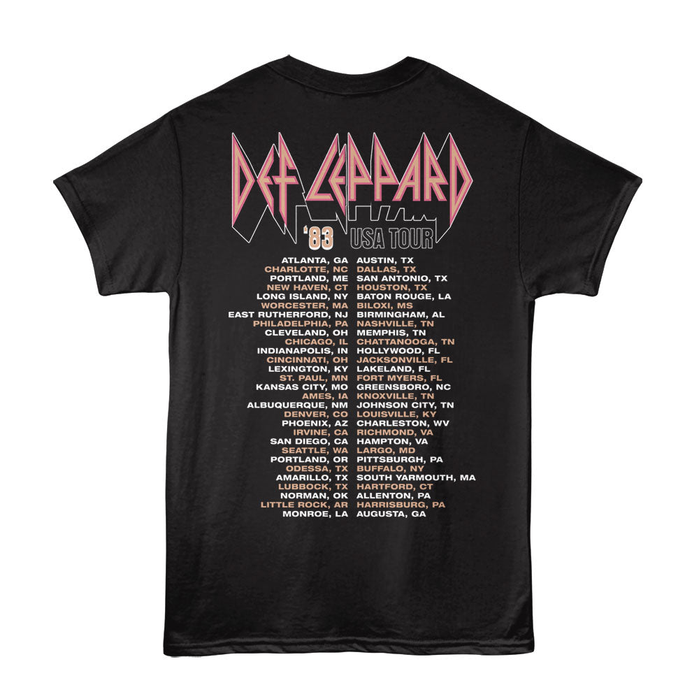 DEF LEPPARD Eye-Catching T-Shirt, 83 USA TOUR