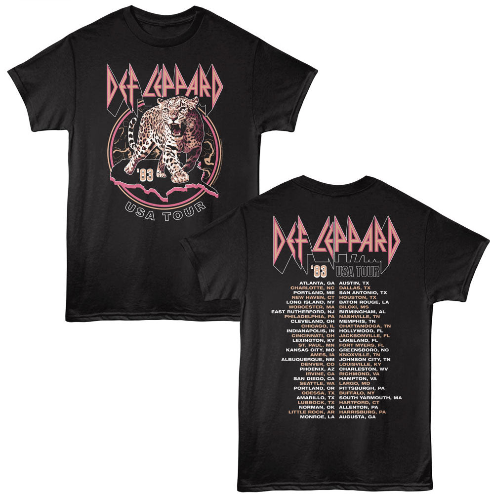 DEF LEPPARD Eye-Catching T-Shirt, 83 USA TOUR