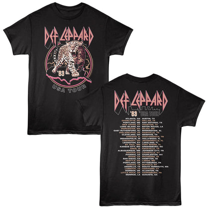 DEF LEPPARD Eye-Catching T-Shirt, 83 USA TOUR