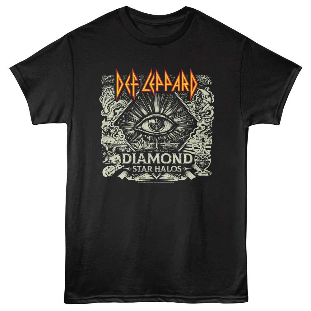 DEF LEPPARD Eye-Catching T-Shirt, DIAMOND STAR HALOS