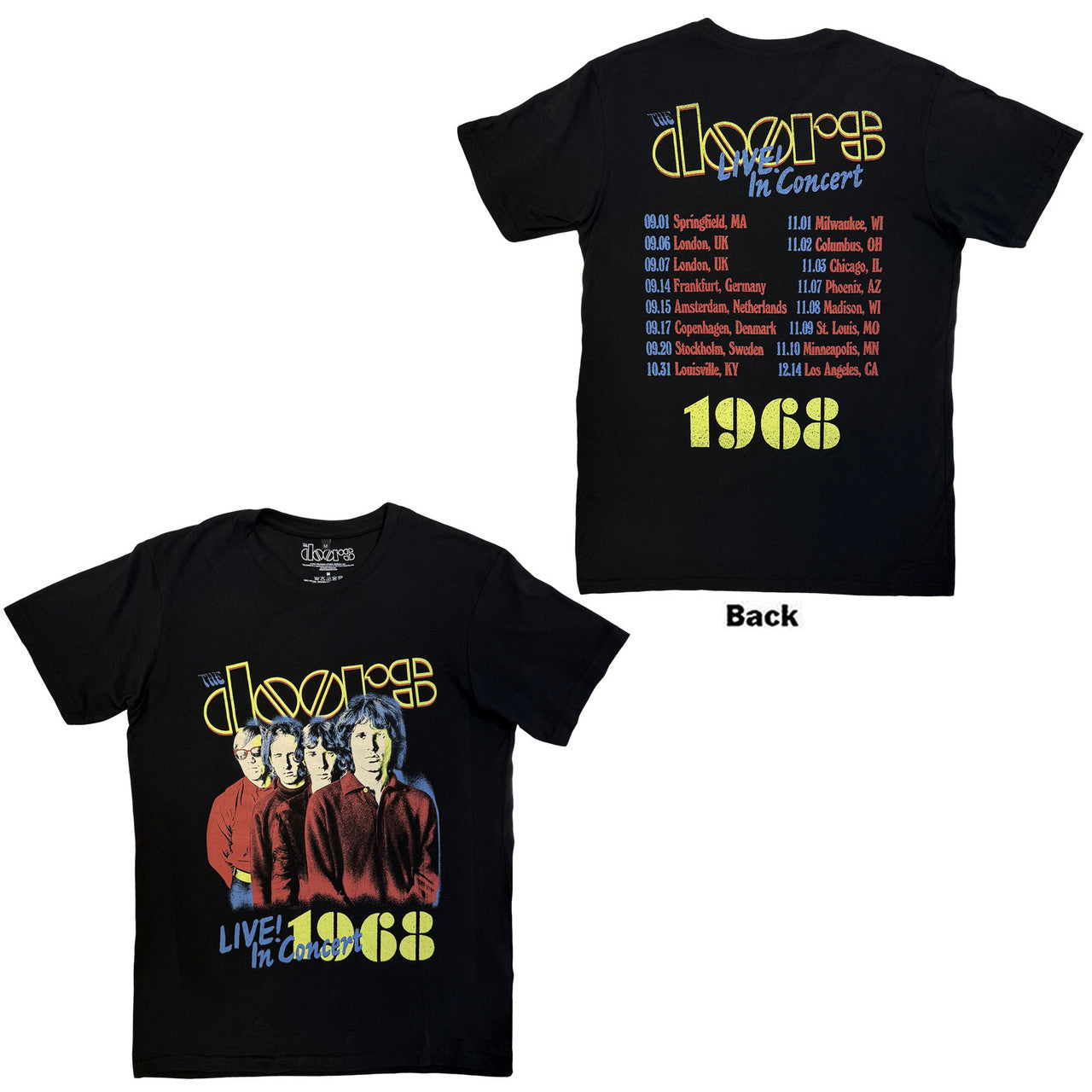 THE DOORS Carbon T-Shirt, Live In Concert &