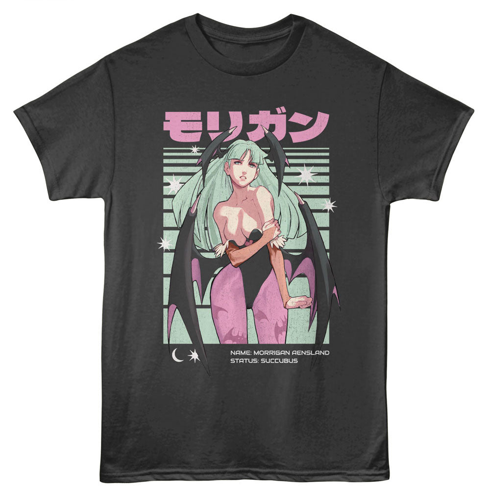 DARKSTALKERS Eye-Catching T-Shirt, MORRIGAN