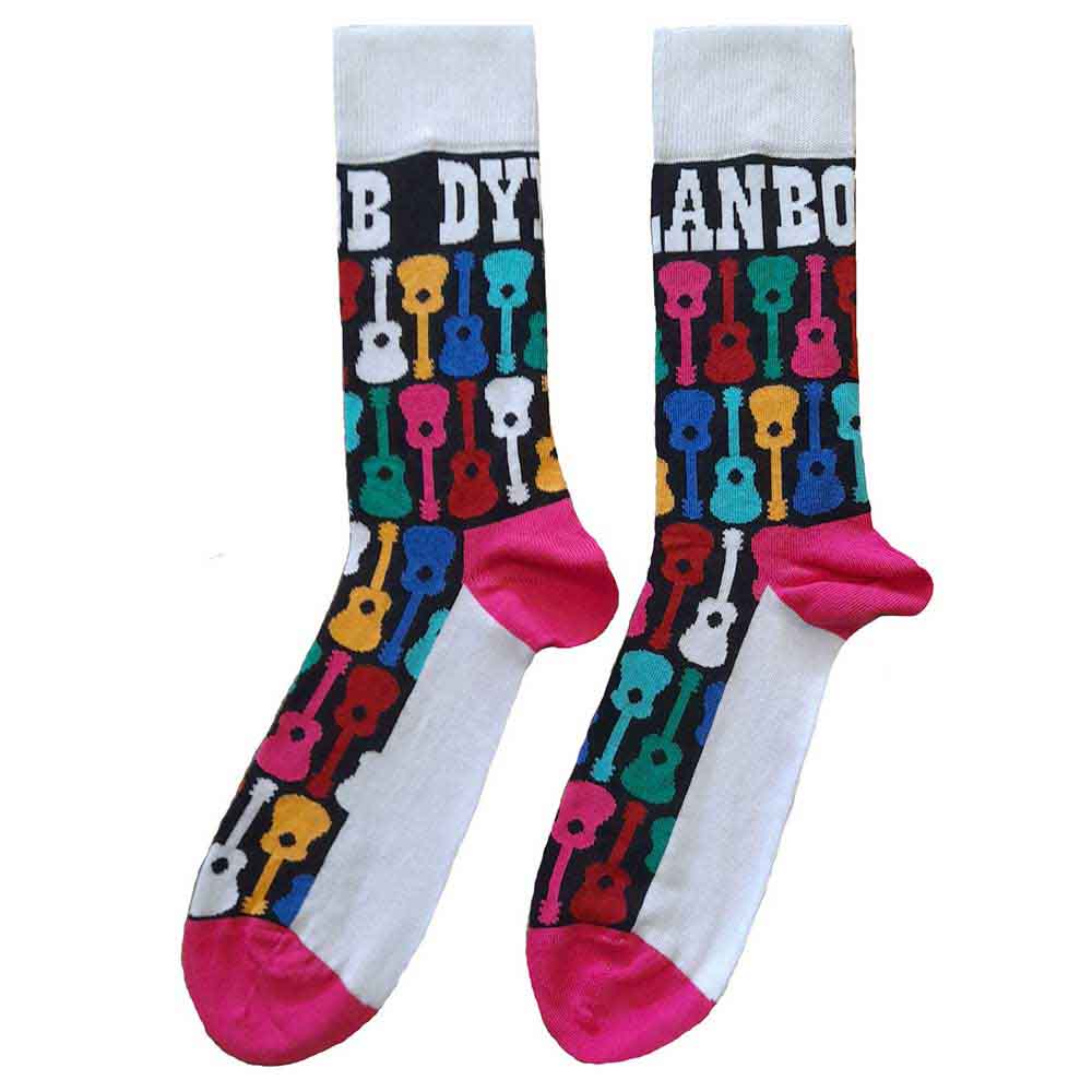 BOB DYLAN Unisex Ankle Socks, Guitar Pattern