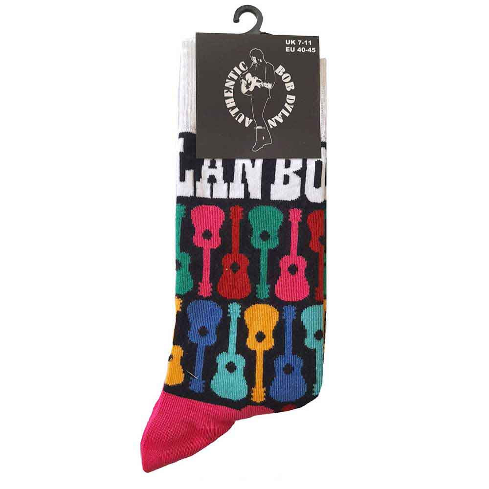 BOB DYLAN Unisex Ankle Socks, Guitar Pattern