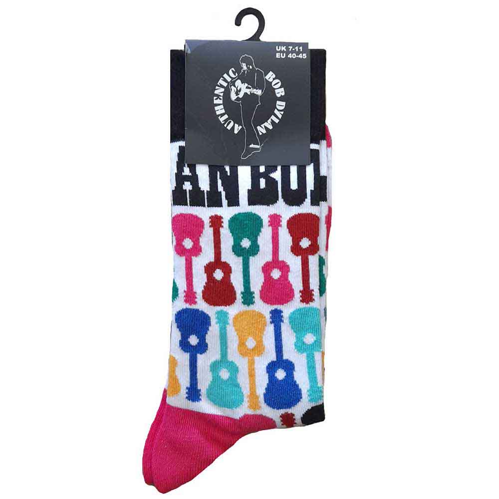 BOB DYLAN Unisex Ankle Socks, Guitar Pattern