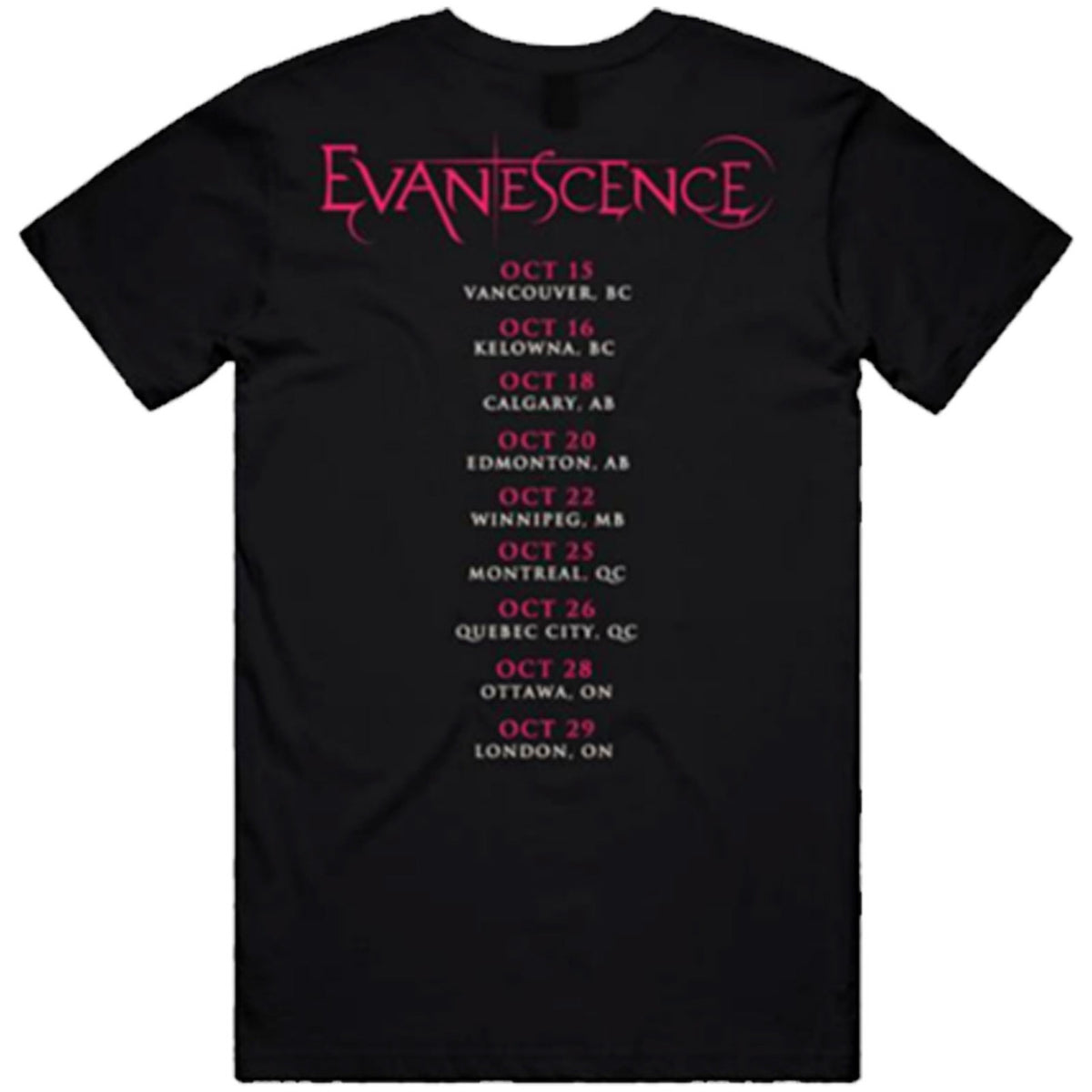 EVANESCENCE Attractive T-Shirt, Canada Tour &