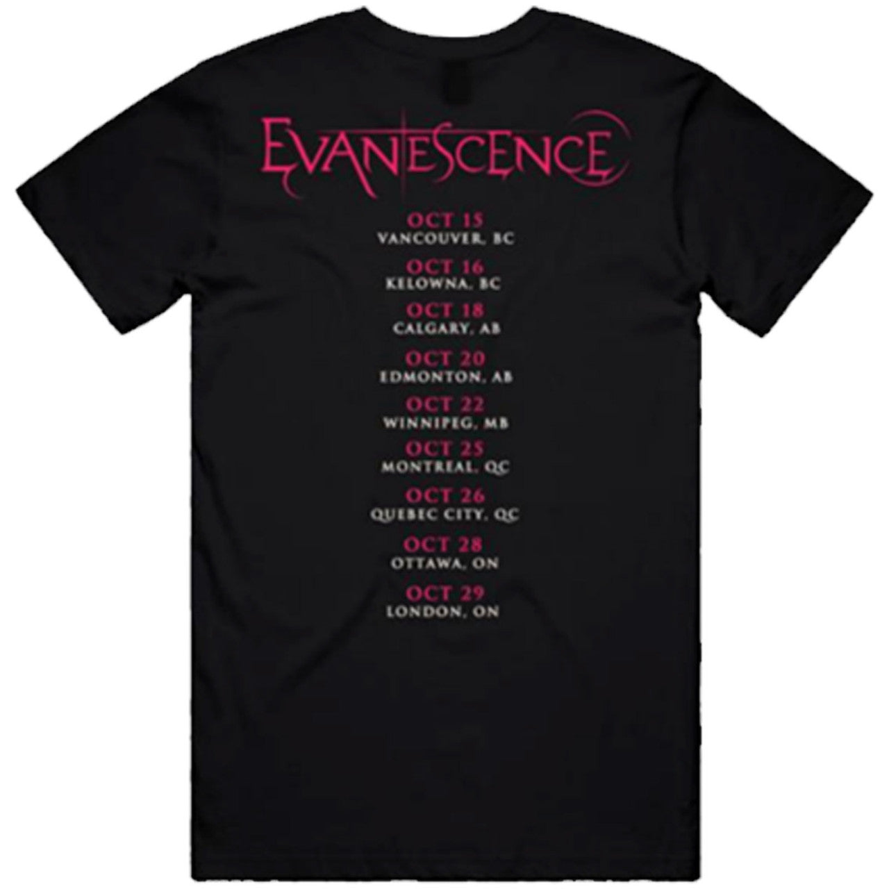 EVANESCENCE Attractive T-Shirt, Canada Tour &