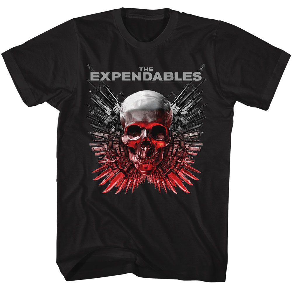 THE EXPENDABLES Eye-Catching T-Shirt, Skull and Guns