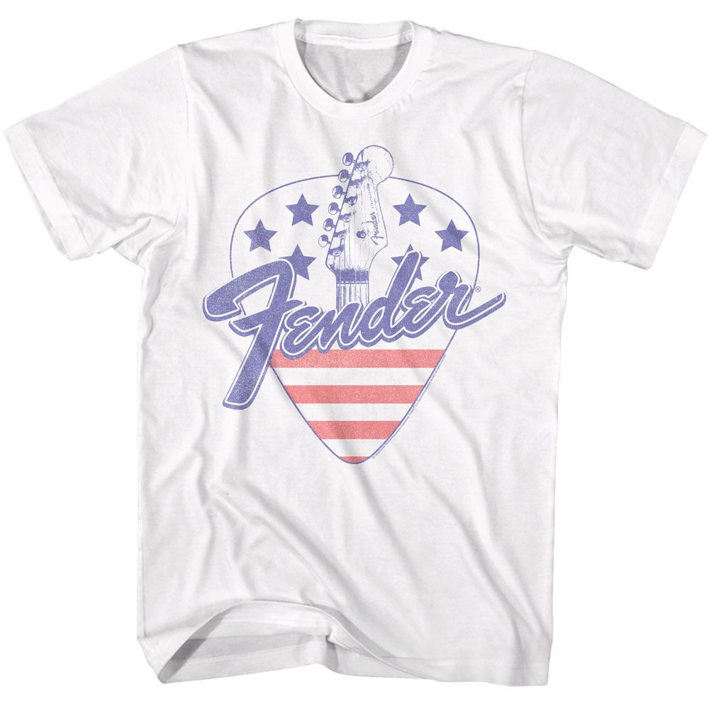 FENDER Eye-Catching T-Shirt, America Guitar Pick