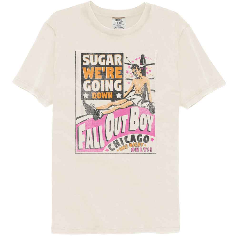 FALL OUT BOY Garment Dye T-Shirt, WERE GOING DOWN