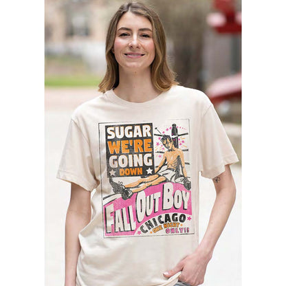 FALL OUT BOY Garment Dye T-Shirt, WERE GOING DOWN