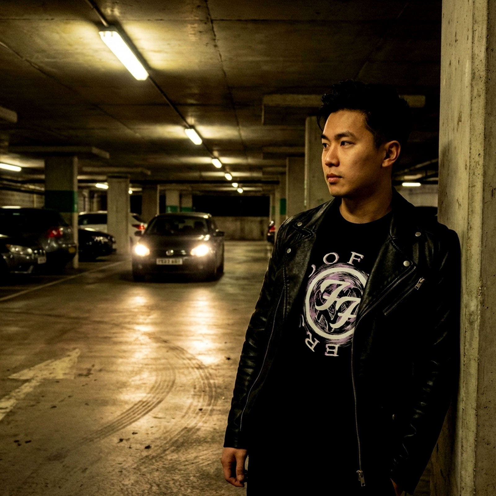 FOO FIGHTERS Carbon T-Shirt, Wheel Logo Shadow