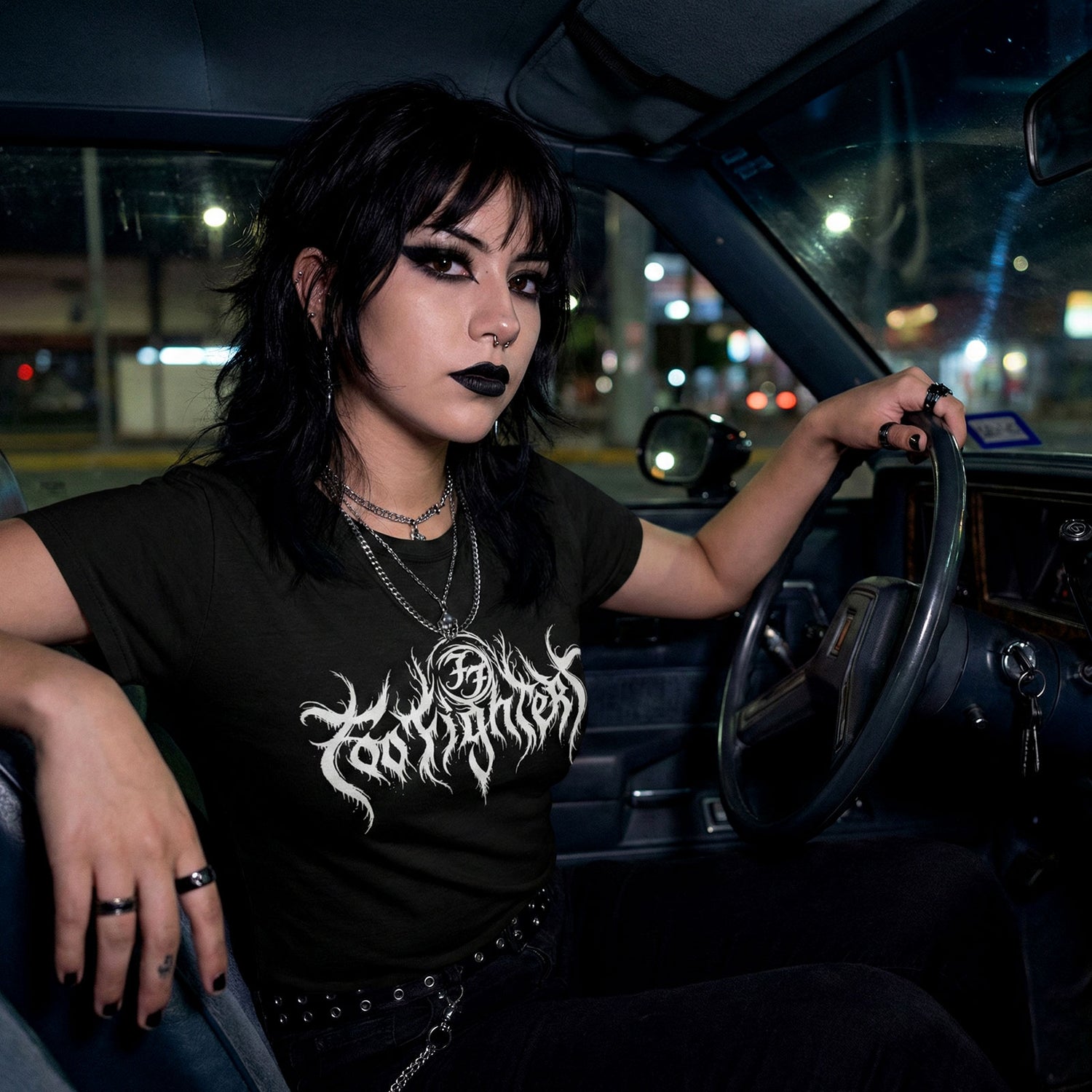 FOO FIGHTERS Carbon T-Shirt, Metal Logo