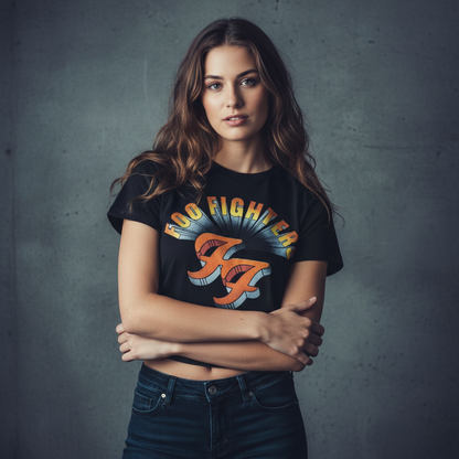 FOO FIGHTERS Attractive Crop Top, Retro Rock Emblem