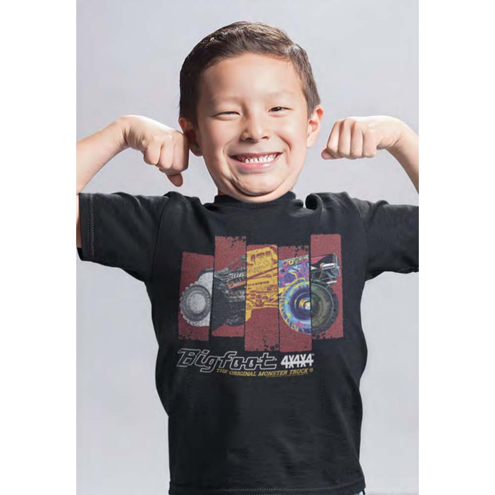 BIGFOOT Kids T-Shirt, DIFFERENT TRUCK RECTANGLES