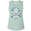 FRAGGLE ROCK Muscle Tank Top, Mokey And Flowers