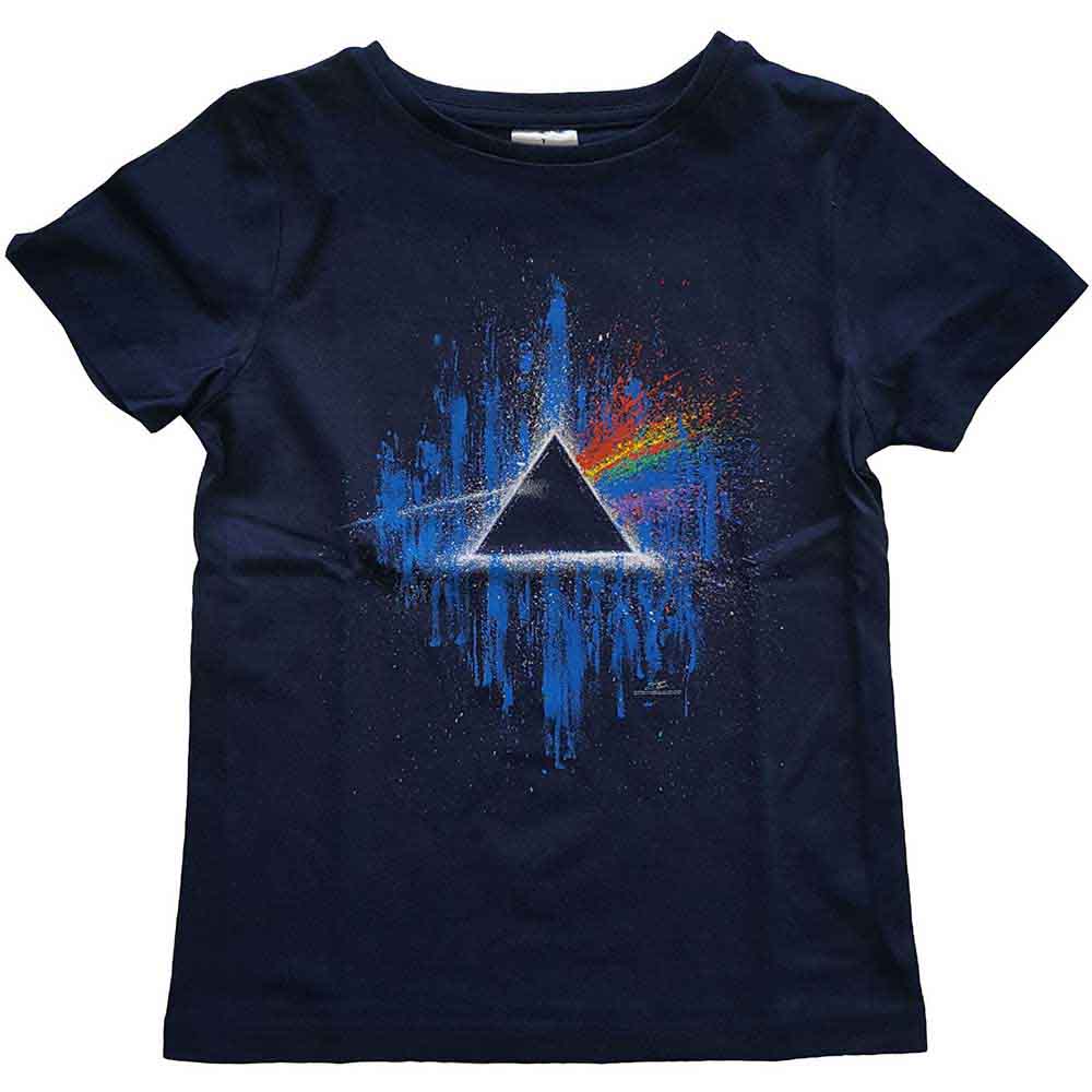 PINK FLOYD Attractive Kids T-shirt, Dark Side Of The Moon Blue Splatter