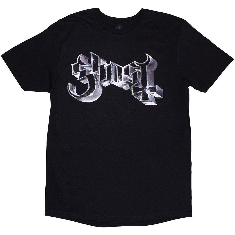 GHOST Attractive T-Shirt, Metal Logo &amp; Purple Crucifix