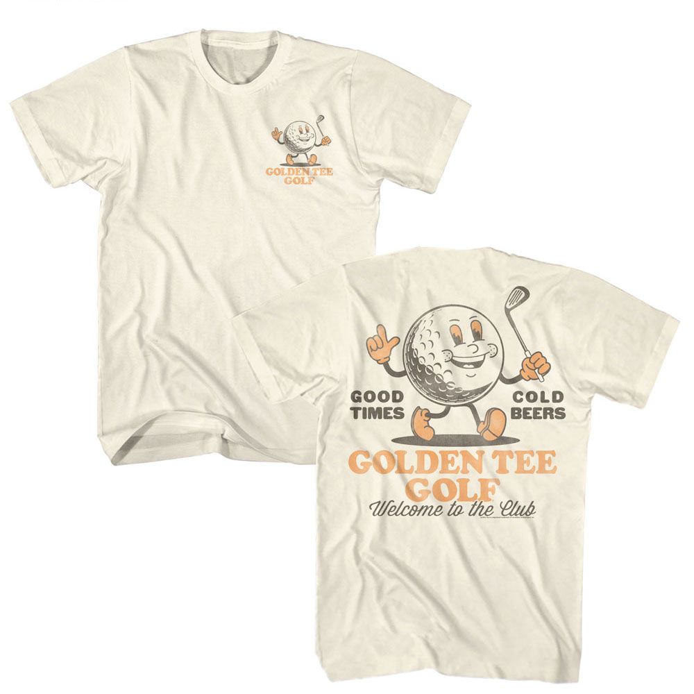 GOLDEN TEE Eye-Catching T-Shirt, GOLF CARTOON MAN F B