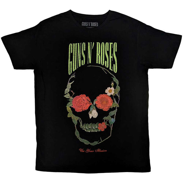 GUNS N' ROSES Attractive T-Shirt, Rose Skull