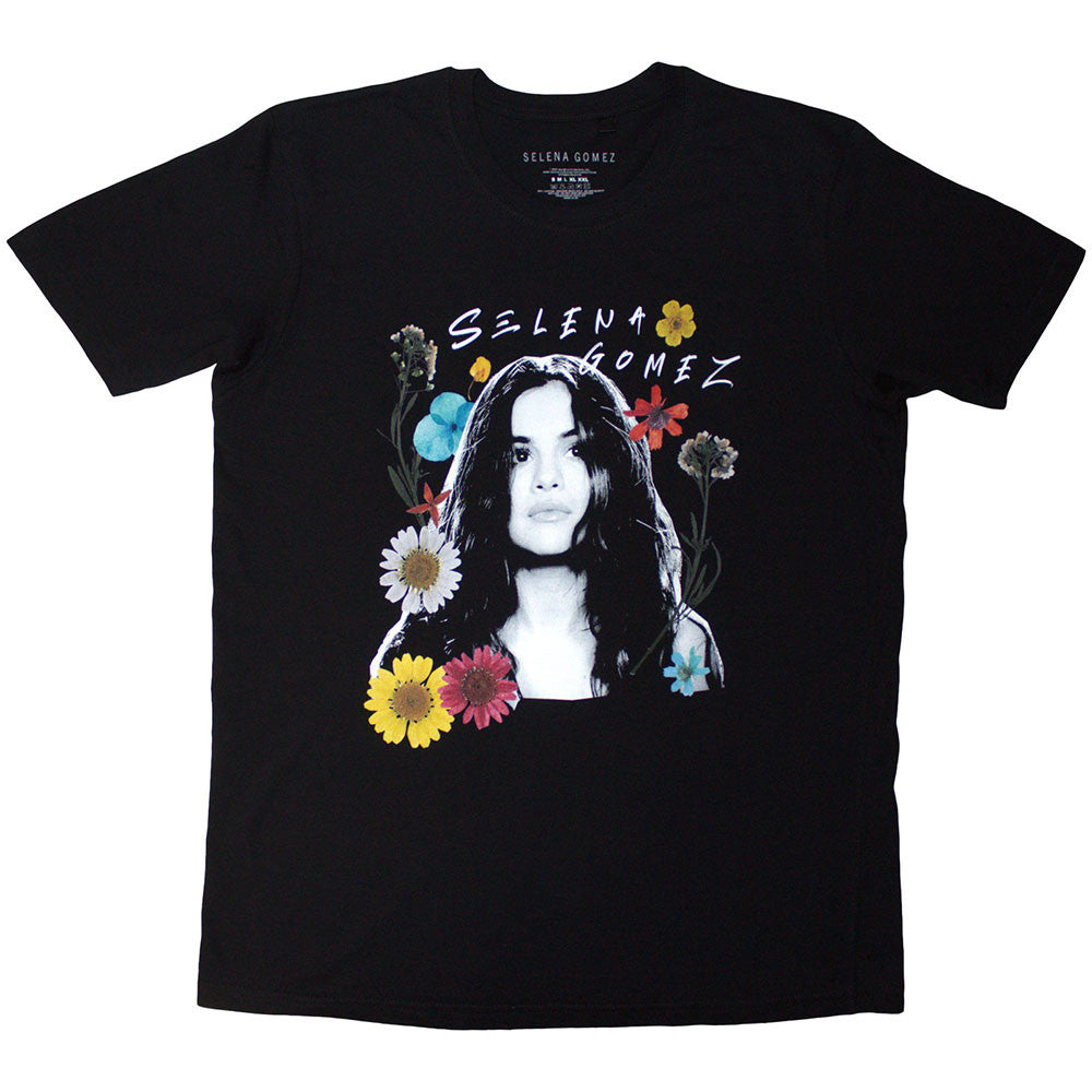 SELENA GOMEZ Attractive T-Shirt, Floral Collage