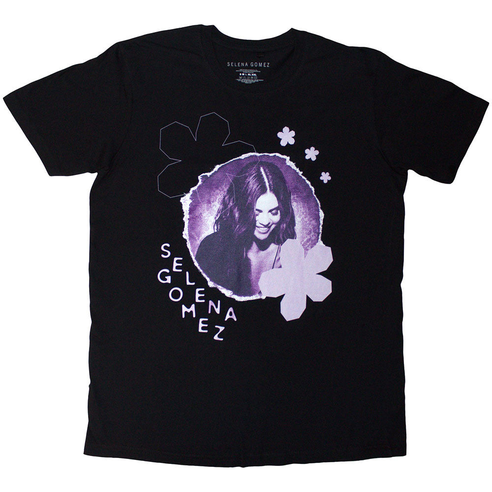 SELENA GOMEZ Attractive T-Shirt, Purple Floral