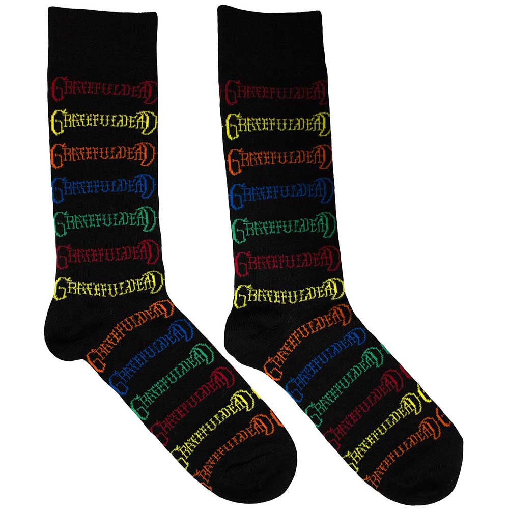 GRATEFUL DEAD Unisex Ankle Socks, Coloured Logos Pattern