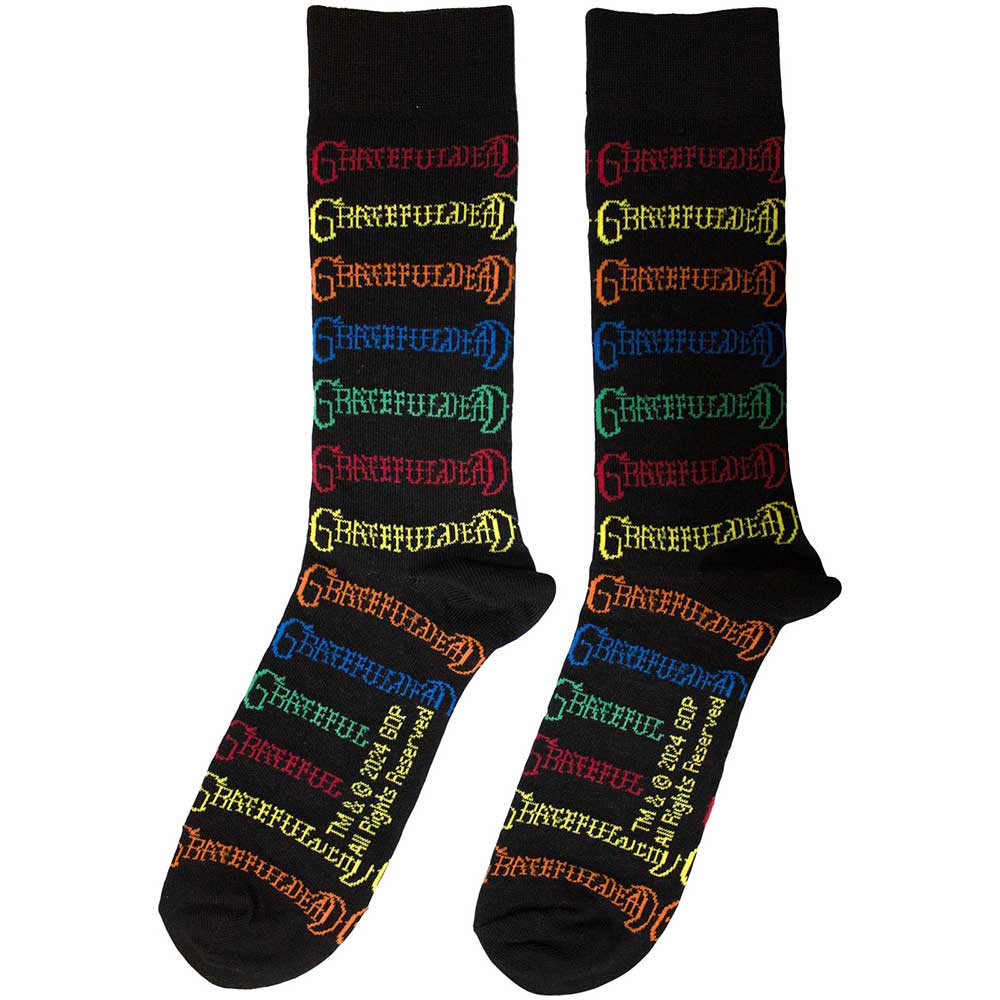 GRATEFUL DEAD Unisex Ankle Socks, Coloured Logos Pattern