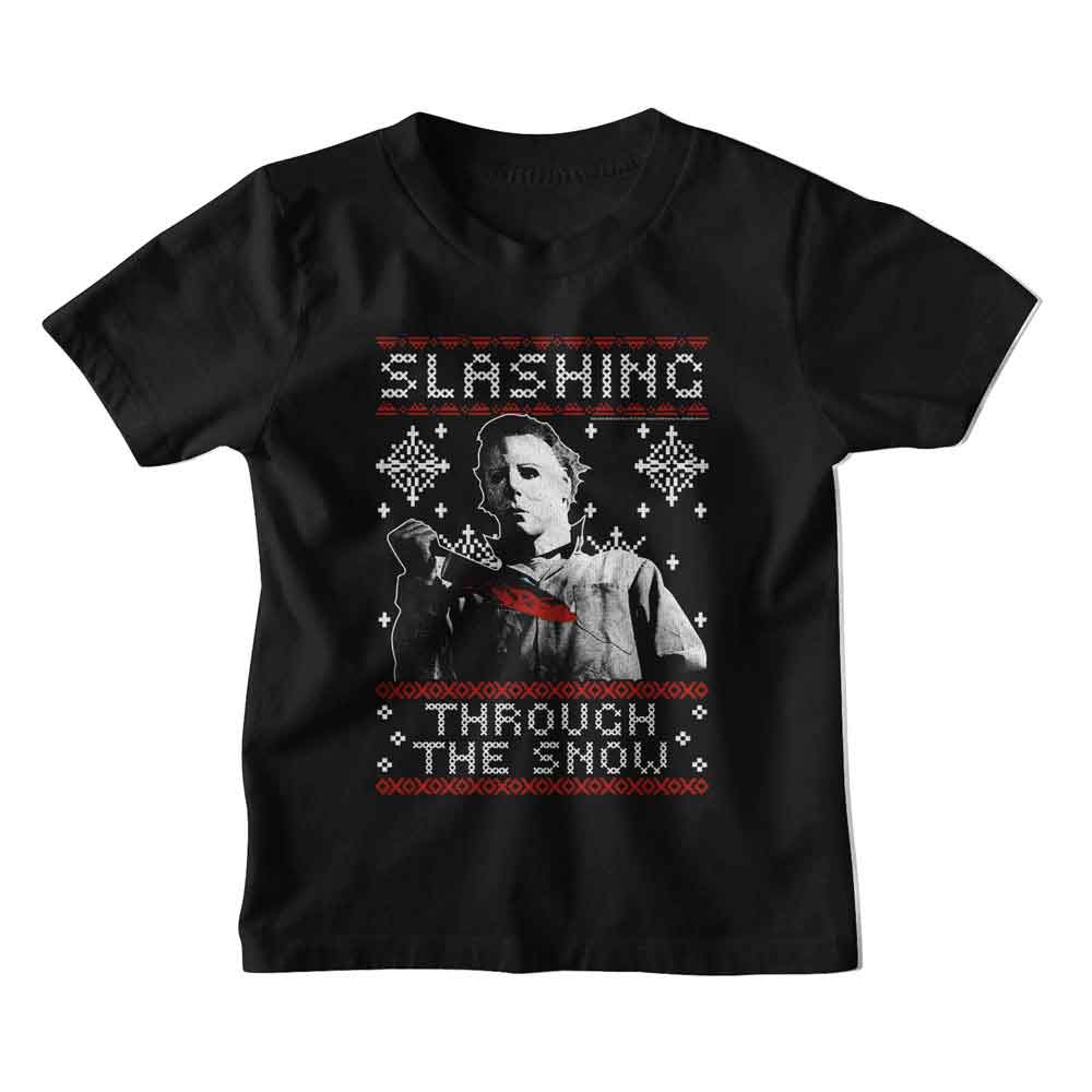 HALLOWEEN Eye-Catching T-Shirt, SLASHING THRU THE SNOW